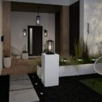 villa girişi bahçe aydınlatma set üstü ve duvar aplik modelleri ve imalatı