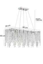 Krom renk kristal taşlı avize modern tasarım kristal taşlı salon avize - Görsel 5