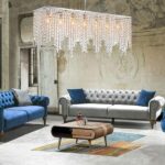 Krom renk kristal taşlı avize modern tasarım kristal taşlı salon avize - Görsel 2