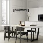 Modern kafe aydınlatma çember ahtapot kollu siyah kafe avize - Görsel 4