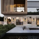 villa bahçe duvar dış mekan bahçe aydınlatma duvar apliği