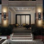 villa kapı girişi modern led spot aplik aydınlatma