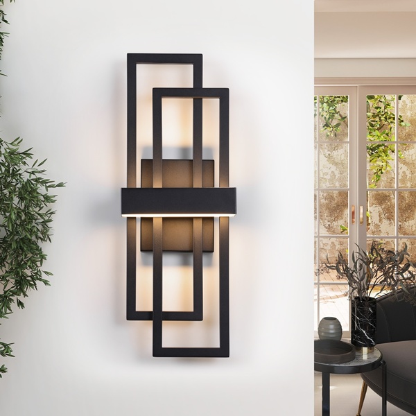 Modern kapı giriş aydınlatma mat siyah led aplik aydınlatma (10) Modern kapı giriş aydınlatma